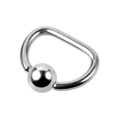 China Fashionable Running Body Jewelry Piercing Nose Ring D Shaped Ball Closure Ring for sale