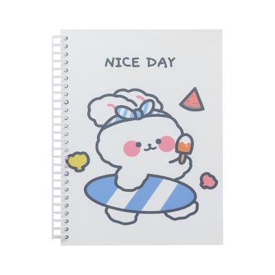 China Wholesale Printed Simple Transparent Cartoon Bear Coil Notebook B5 Student Frosted Grid Diary for sale