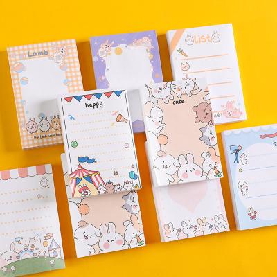 China Self-adhesive Cute Animals N-Time Paper Note Rabbits Cartoon Sticky Notes Message for sale