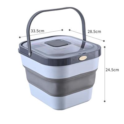 China Factory Wholesale Price Silicone Folding Rice Container Plastic Boxes Collapsible Kitchen Food Storage Kitchen Food Storage Viable Newstyle for sale