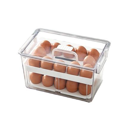 China New Sustainable Plastic Drawer Type Fresh Egg Boxes With Home Type Refrigerator Egg Lid Drawer Storage Box for sale