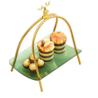 China 2021 Viable New Hot Popular Plastic Mini Wedding Buffet Table Cake Fruit Display Dessert Holder Gold for sale