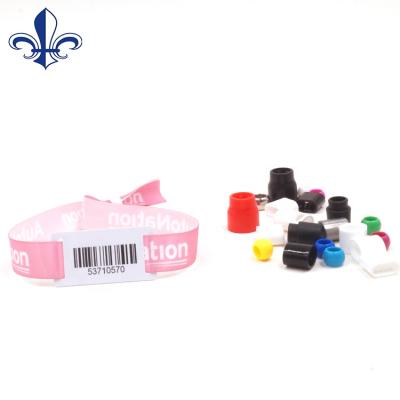 China Custom MINI TAG Festival Active Tracking NFC Debossed RFID Personal 13.56MHZ Woven Wristbands for sale