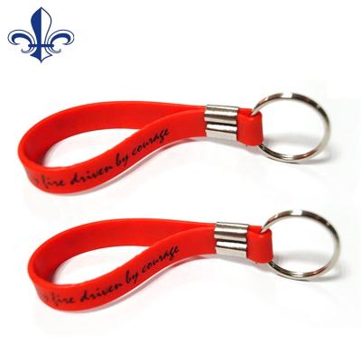 China Rubber Promotional Items Print Key Chain With Custom Logo for sale