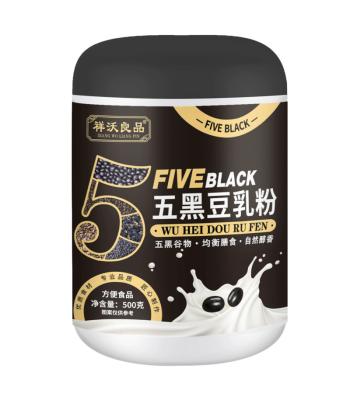 China Soak in warm water 500ghigh Protein Soy Milk Breakfast Soy Porridge Milk Powder Five black Soybean Milk Powder for sale