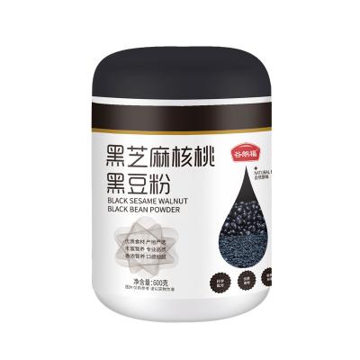 China Soak in warm water Black Nutritional Powder 600g Black Sesame Walnut Mulberry Black Bean Powder Black Sesame Paste Grains for sale