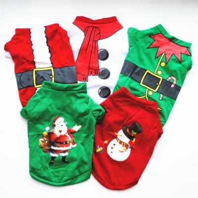 China Free Sample Cat Puppy Dog Christmas Shirts Pet Clothing Dress Cotton Sustainable Equipment Clothes for sale