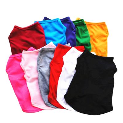 China Free Sample Viable Pet Clothing Dress Cat Puppy Dog Plain T-Shirt Vest Clothes for sale