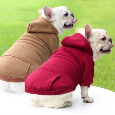 China Free Sample Viable New Autumn Winter 100%Cotton Baseball Pet Clothes Plain Fashion White Dog Hoodies for sale