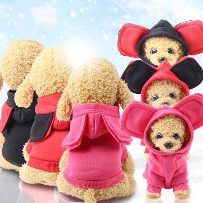 China Free sample new autumn and winter single large single ear sweater cute simple cute pet clothes dog cat clothes for sale