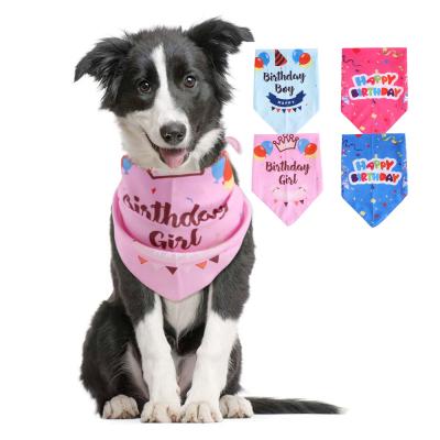 China Viable Wholesale Pet Cat Puppy Dog Scarf Low Price Happy Birthday Party Bandana for sale