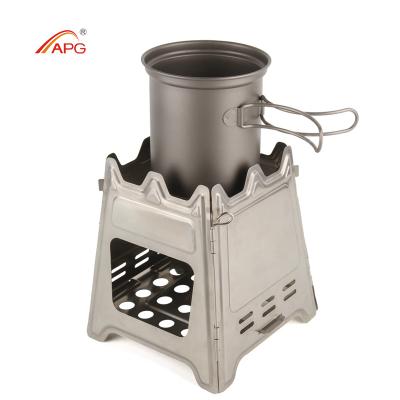 China Modern APG Folding Camping Portable Wood Burning Stove for sale