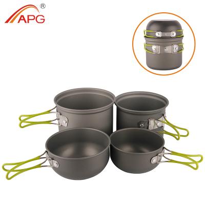 China Aluminum+ APG Plastic Cookware Aluminum Camping Pot for sale