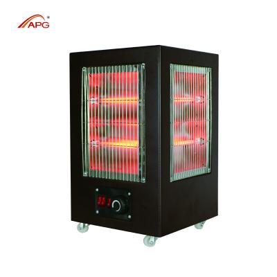 China European Style APG Surround Wood Body Electric Quartz Heating Heater With Cooking Stove for sale