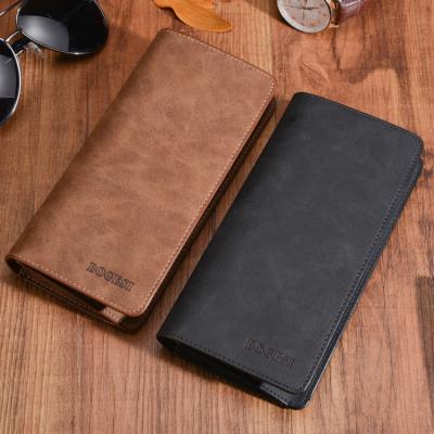 China Vintage Waterproof Men's Long Wallet Money Pocket Business Card Holder Luxury Leather Coin Purse Slim Credit Card Purse Male Clutch Bags for sale