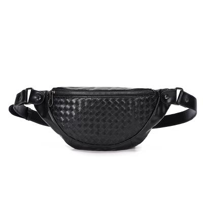 China Water Proof Fashion Men Waist Bags PU Leather Shoulder Weave Cross Fanny Pack Cell Phone Wallet - Body Bags Male Chest Bag for sale