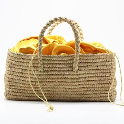 China New Fashion Handbag Raffia Style Straw Woven Bag Shoulder Woven Bag Female Bag for sale