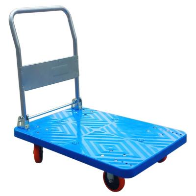 China Foldable Push Cart Dolly Moving Hand Plastic Platform Trolley for sale