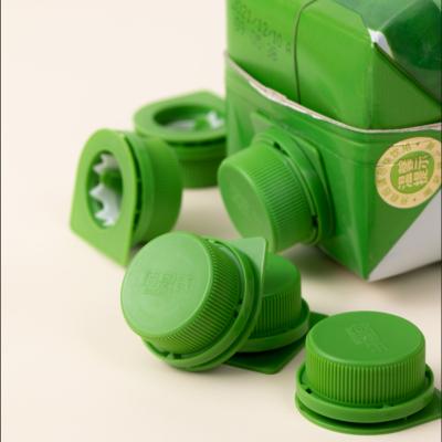 China Non Spill Threaded plastic milk cap Candy color drink cap Eco-friendly pp drink cap streamcap 500 for sale