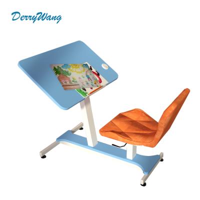 China (Height)Adjustable Study Table Kids Furniture Sets Children Reading Tables Wooden Painting Study Desk for sale