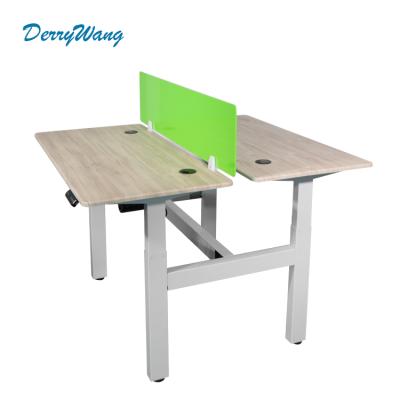 China Sit Stand Up Frame Ergonomic Childeren Electric Adjustable Professional Height Double Desk (Height) for sale