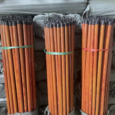 China With italian screw+plastic cap 22mm diameter 1200mm length pvc coated mop handle eucalyptus wood with italian screw for sale