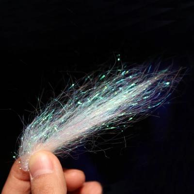 China Pearl White Ice Dub Synthetic Sparkle Fibers For Long Plastic Salmon Trout Fly Tying Dubbing Materials for sale