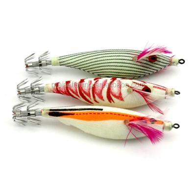 China Wholesale 10.5cm/10g Squid Shrimp Squid Hook Fishing Lure Luminous Wooden Jigger for sale