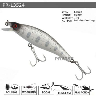 China Wholesale Free Samples PR-L3524 88mm 12g ABS Fishing Tackle Floating Hard Lure/Fishing Lures for sale