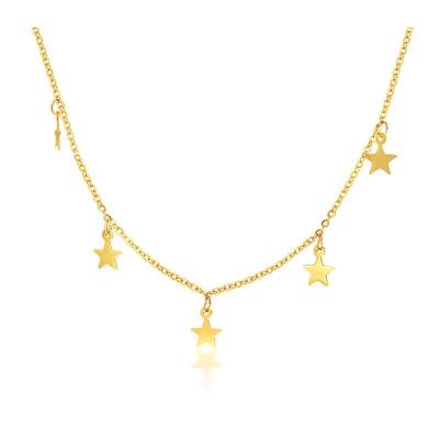 China Nickel-Free Lead-Free Fashion jewelry Star Tassel pendants Necklace 18K gold plated stainless steel necklace for women for sale