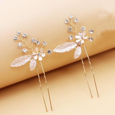 China Accessories New Handmade Flower Leaves Bride Hairpins Bridal Wedding Hair Pins Hair Accessories for sale