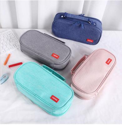 China 2022 New Stationery Supplier Large Pencil Case Single Pocket Large Pencil Bag For School 2 Layers for sale