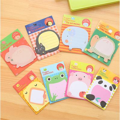 China 20sheets Mini Self Adhesive Kawaii Cute Animal Sticky Notes 8*5.4cm for sale