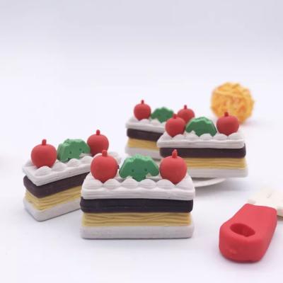 China Promotional Custom Shaped Cute 3D Eraser School Pizza Cake Eraser Wholesale for sale