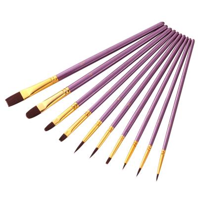 China Paint 10pcs Painting and Drawing Brush Set The Pretty Acrylic Color for Painting for sale