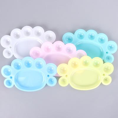 China Mini Small Painting and Drawing Feet Shape Plastic Paint Palettes for Kids Painting for sale