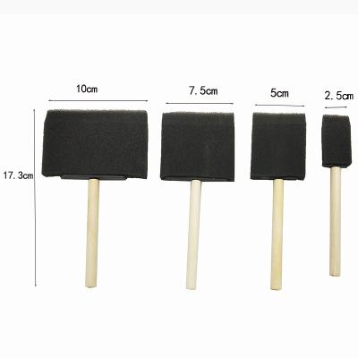 China Lightweight Wood Handle Sponge Foam Paint and Drawing Brush Paint Very Suitable for Acrylics, Stains, Varnishes, Crafts, Arts for sale