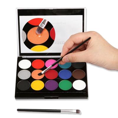 China Face Paint Non-Toxic Face Paint 15Colors Face Painting Kit With 2 Templates For Body Painting for sale