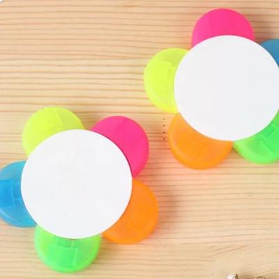 China Promotional Markers & Highlighter Bars Brand Flower Shape Promotional Permanent Marker Brands Highlighter Bar Plastic Marker Pen for sale