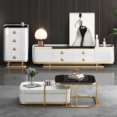 China Foshan Modern Factory Home Furniture Sets Metal Center Coffee Tables With Drawer Living Room Furniture Modern Luxury Center Table for sale