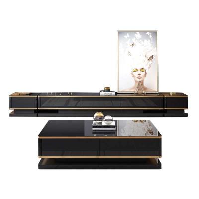 China Luxury Modern Center Table Stainless Steel Furniture Living Room Coffee Tables And Modern Home Glass TV Stand Center Table for sale