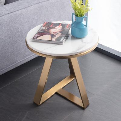 China Sofa Table Side Table Nordic Accent Tea End Modern Luxury Gold Marble Side Round Marble Cafe Furniture For Living Room Bedroom for sale