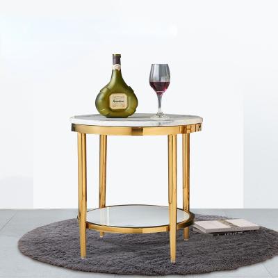 China Modern Metal Coffee Table Side Table Made With High Quality Metal And Marble Living Room Side Table for sale