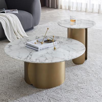 China Modern Italian Design Light Luxury Modern Coffee Table Sets Hotel Center Tables Home Living Room Marble Top Center Table for sale