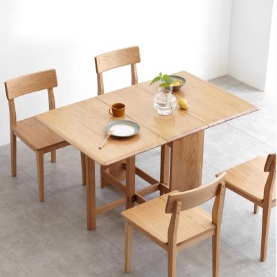 China Foldable Cheap Factory Price Luxury Dining Room Furniture Set Wood Expandable Dining Table Set for sale