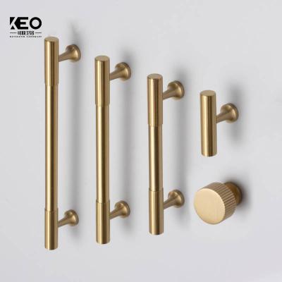 China Keo Factory Supply Modern Brass Wardrobe Brushed 200 Various Size Long Handle Drawer OEM Knob Cabinet Knobs for sale