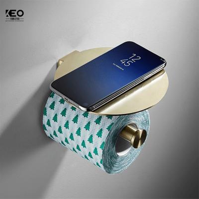 China KEO European Style Stainless Steel Stocked Brushed Gold Towel Rack Toilet Drapery Accessories For Bathroom for sale