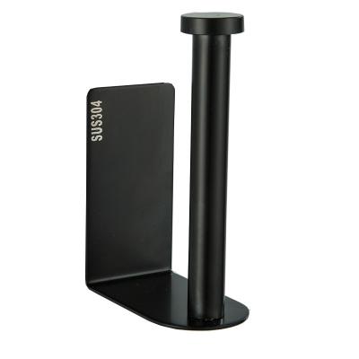 China KEO Wholesale Bathroom Stainless Steel Modern Black Roll Paper Holder Hotel Paper Towel Hook Paper Holder Toilet for sale