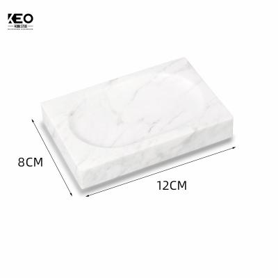 China Modern Natural Marble Soap Box Drain Toilet Vanity Bathroom Hotel Soap Holder for sale