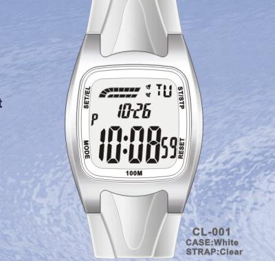 China reloj de Digitaces deportivo cuadrado de los señores del cuarzo con la luz resistente y el modelo CL-0 del EL de agua del 100m de IC de las multi-funciones en venta